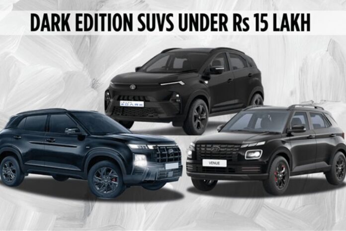 Best-Dark-Edition-SUVs-in-India-Under-₹15-Lakh Best All-Black Edition Cars Under ₹15 Lakh