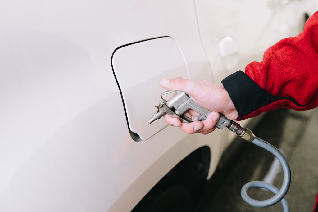 Compressed Air Cleaning a car