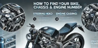 how to locate a motorcycle’s VIN, chassis, and engine number