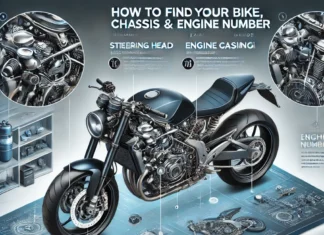 how to locate a motorcycle’s VIN, chassis, and engine number