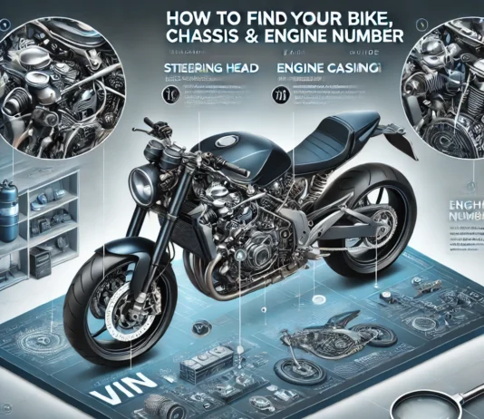 how to locate a motorcycle’s VIN, chassis, and engine number